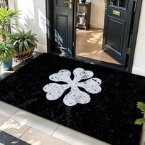 Anime B-Black C-Clover L-LOGO Floor Mat Soft Flannel Entrance Door Mat Non Slip Absorbent Bathroom Bedroom Floor Rug 40X60CM gray