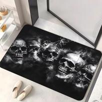 Gothic Skull Smoke Design Floor Mat, Artistic Skull Pattern Non-Slip Rug, Decorative Carpet for Bedroom Living Room Bathroom 43X75CM