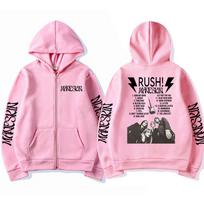 Italų roko grupė Maneskin Rush Plakatas Užtrauktuku Hoodis Vyrai Moterys Megztinis Vyriškas Laisvas Madingas Streetwear Y2k Paltai 3XL pink
