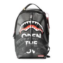 Sprayground Prank Style Color Block Shark Mouth Semi-Transparent TPU Backpack Unisex Backpack Black W1015702 Without Gift Box,Black