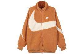 Nike Big Swoosh dvipusis pliušinis striukė Azijos dydžio BQ6546-808 L brown