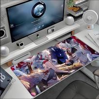 Mouse Pad PC Gamer Wuthering Waves Mousepad Anime Girl Zani Kawaii Desktop Mouse Mat Laptop Gaming Accessories Soft Keyboard Pad 800x400x2mm white