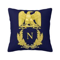 French Emlem Napoleon Bonaparte Cushion Covers France Eagle Flag Velvet Nordic Throw Pillow Case for Sofa 40X40CM yellow