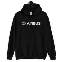 su gobtuvu-Laisvas megztinis su gobtuvu Įkvėptas aviacijos Airbus Unisex su gobtuvu-Laisvas megztinis su gobtuvu S-5XL S-5XL XL black