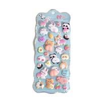 3D Cute Bunny Peach Foam Stickers Squishy Fidget Self-Adhesive Repair Decals for Phone Case Scrapbook DIY Crafts Decoration white