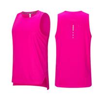Vyriška vasarinė ledo šilko greitai džiūstanti bėgimo liemenė - kvėpuojanti, besiūlė, prakaitą sugeriančia, patogi. pink
