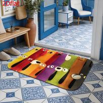 Colorful Rainbow Long Dachshund Cartoon Front Door Mat Non Slip Entryway Rug For Indoor Entrance Porch Home Decor 43X120CM