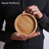 1 vnt. Namų virtuvės bambukinis padėklas vaisių užkandžių lėkštės arbatai, vaisiams, kepsniams, duonai laikyti Round 15x15cm