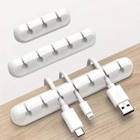 3/5/7Hole Cable Cord Wire Organizer Silicone USB Cable Winder Management Clips Self Adhesive for Mouse Keyboard Headset 8.3cm balta