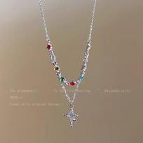 Dopamine Color Tassel Necklace Girls Premium Light Luxury Sweet Cool Clavicle Chain Fashion Design Neck Chain Accessories gray