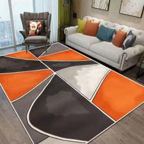 Šiaurietiško stiliaus oranžinis geometrinis didelis svetainės kilimas Modernus dekoras Miegamojo minkštas neslystantis kilimas Didelio ploto kilimėlis prie sofos 40x60cm