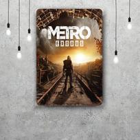 Metro Exodus Metalinės plokštės sienų dekoras Vintažinės skardinės plokštės Kapitonų metalinis plakatas Dekoras barui, užeigai, klubui Sienų dekoracija 20x30cm（7.8x11.8inch） brown