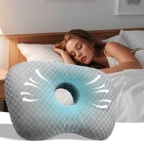 ear piercing pillow Side Sleepers Donut Pillow Protective Sleeping Pillow side sleeping non pressure ear pillow Stuffed Cushion raudona
