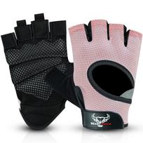 BEAST RAGE Workout Gloves for Men and Women, Fingerless Weight Lifting Gloves with Palm Protection Padding, Breathable and Lightweight X-Large rožinė