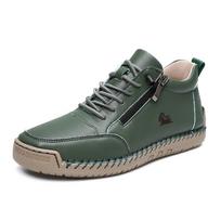 Hand-stitched Soft-soled Four Seasons Flat-bottomed Casual Single Shoes Women's Shoes 38 žalia