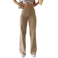 Women Jeans with Pockets High Waist Button Zipper XL