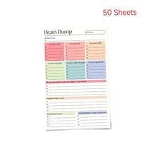 50/150 lapų, be datų, minimalistinis dienoraštis, „Brain Dump“ užrašinė, A5 formatas, Darbų sąrašas ir Užduočių tvarkyklė, projektų planavimui, savarankiškam organizavimui 50 Sheets