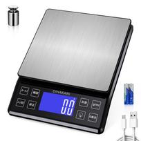 DIHAKARI Didelės Virtuvinės Skaitmeninės Matavimo 50g Kalibravimo Svarstis 5kg Maisto Gaminimo USB Elektroninės Paviršiaus Kablys Skylė Formavimo Juodi Svarstyklės, 0.1g Padala, mėlyna