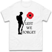 Lest We Forget T Shirt,Veteran Tee,Remembrance Day,British War,Armistice Day Top XL white