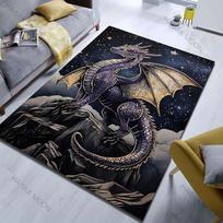 Multiple Sizes Dragon Printed Carpet for Living Room Bedroom Sofa Home Decoration Non-slip Floor Mat Modern Carpet Large Size 40x60cm (16x24in) gray