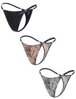 Leopard Print Adjustable Plus Ice Sexy Underwear with Breathable and Size XL [comeondear] T-Back Women's Panties, Size, Silk, High-Leg Rhinestones, gray