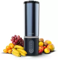 Plakiklis Blenderis Cecotec Power Titanium Shake2Go nešiojamas 180 W, ąsos medžiaga be BPA, ąsos talpa 0,6 l, tamsaus plieno spalva (A01_EU01_123296)