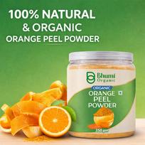 Bhumi Organic Orange Peel Powder for Skin and Face (350 Grams) | Tan Removal, Face Cleansing, Glowing Skin | No Chemical, No Preservative