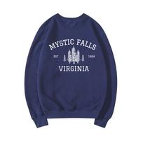 Mystic Falls Virdžinija Megztinis Gerbėjo Megztinis Vampyrų Salvatore Brolių Gobtuvas Unisex Ilgomis Rankovėmis Megztiniai Laisvalaikio Džemperiai M blue