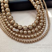 Elegantiškas dirbtinių perlų kaklo papuoalas moterims Minimalistinis Vintažinis Choker 31-40cm Reguliuojama grandinėlė 4/6/8/10mm Karoliukų dydis Coffee 8mm Necklace white