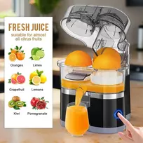 Elektrinė citrusinių vaisių sulčiaspaudė, 100 vatų dviguba sulčiaspaudė, citrinų sulčiaspaudė, apelsinų sulčiaspaudė, žaliųjų citrinų sulčiaspaudė, lengvai valoma ir naudojama, juoda