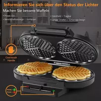 Vaflinė Yashe Sw-2122m Vaflių keptuvė širdelės formos, 10 vnt., 1200w