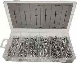 Hmh -shop profesionalus kniedžių replių rinkinys 320/640 vnt. aklųjų kniedžių fiksuoto sujungimo pop kniedžių replės kniedžių replių asortimentas priedai 2.4/3.2/4.0/4.8 mm (320 aklųjų kniedžių)