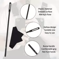 Fleitos valymo rinkinys, fleitos valymo strypas ir šluostė, fleitos valymo lazdelė, fleitos valymo strypas su šluoste, fleitos priežiūros įrankiai piccolo fleitoms, pučiamųjų instrumentų rinkinys, 2 vnt.