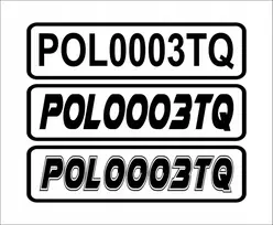 Registracijos numeriai valčiai, motoroleriui L ir P pusė 25x7