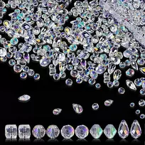 Ryvera karoliukai vėrimui, 900 vnt. briaunuoti stiklo karoliukai, blizgantys karoliukai, kristalai 4/6/8 mm blizgantys karoliukai rankdarbiams, papuošalų gamybai, "pasidaryk pats" vėriniams, apyrankėms, auskarams