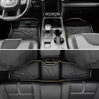 Ecozen grindų kilimėliai ford ranger 2023-2025, 3d visų oro sąlygų automobilio grindų kilimėlių komplektas, neslystantys grindų kilimėliai, tpe aplinkai nekenksmingi grindų kilimėliai, aukštas prigludimas, bekvapiai, sulankstomi, ford ranger priedai