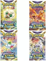 Pokemon kortos sword and shield - 4x brilliant stars pokemon booster pakelis - pokemon trading cards - angliškos kortos