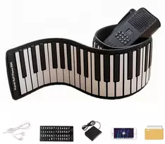 Puiki dovana! | pianinas 88 klavišų Roll-up - Midi 128 ritmų vaikams