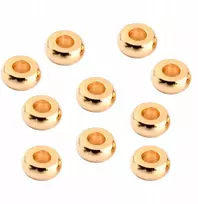 24k Paauksuoti Žalvario Karoliukai, 4x1.5mm, 10vnt