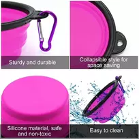 Slson 2 vnt. sulankstomų dubenėlių rinkinys šunims ir katėms (350 ml, violetinis ir žalias)