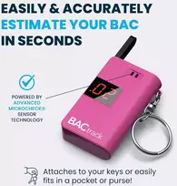 Alkotesteris Bactrack keychain breathalyser (rožinis) | itin nešiojamas kišeninis alkoholio testeris asmeniniam naudojimui