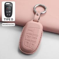 Dirbtinės odos automobilio nuotolinio valdymo pultelio dėklas Apsauginis apvalkalas Jeep Chrysler 300 200 Cherokee Wrangler Compass Renegade Fiat 500X Priedas gray