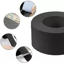 Lufdegim minkštos grindjuostės, 2 ritiniai, lipnios, 38 mm x 3,2 m, pvc virtuvės krašto juosta, lipni sandarinimo juosta, grindjuostė, lipni virtuvei ir voniai, tualetui (juoda)