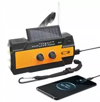 Saulės energijos Fm Am radijas Powerbank 4000mah žibintuvėlis Dynamo orų Sos Avarinis