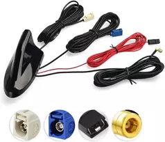 Eightwood Dab antena Dab+ Dab automobilinė antena automobilio radijo antena Dab skirstytuvas Smb Fakra Gps adapteris Am/fm antena ryklio stogo antena signalo stiprintuvas automobilinis Smb kištukas su Rg174 kabeliu 500 cm, skirtas Dab Fm radijui