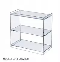 Vitrina 20x20x8 iš 3mm plexi, lentyna ekspozicijai (Ekspozicinė prekė)