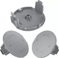 3 vnt. ritės dangtelis, suderinamas su bosch universalgrasscut 18/18-26/18-260 žoliapjove, gali pakeisti prototipo ritės dangtelį 1600a01r5j