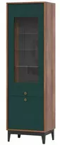 Vitrina, spintelė, indauja Kaštonas/smaragdo žalia Brass Shks-1 Meble-craft