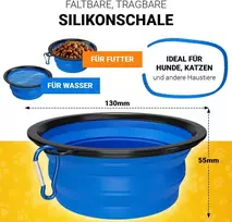 Sulankstomas silikoninis dubenėlis šunims ir katėms, 380 ml