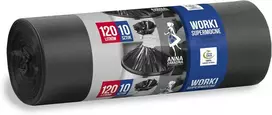 Juodi šiukšlių maišai, 120 L, 10 vnt., atsparūs plyšimui